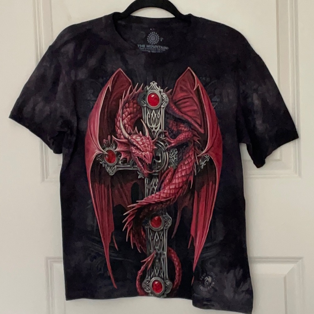 The Mountain Dragon and Cross Tye Dye Tee Small Mythical